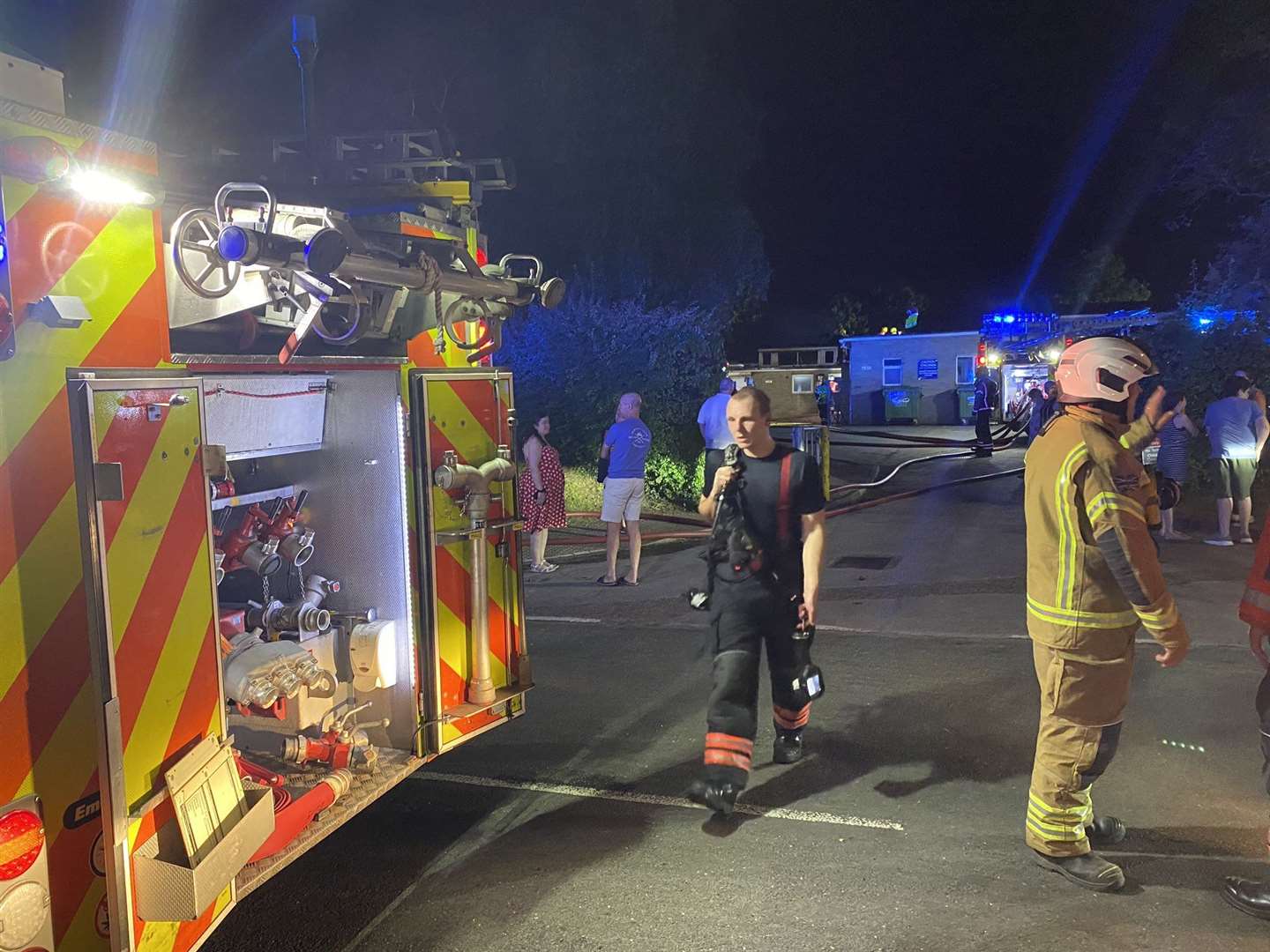 Fire crews at the scene of a blaze at Duxford C of E Community Primary School. Picture: Cllr Peter McDonald