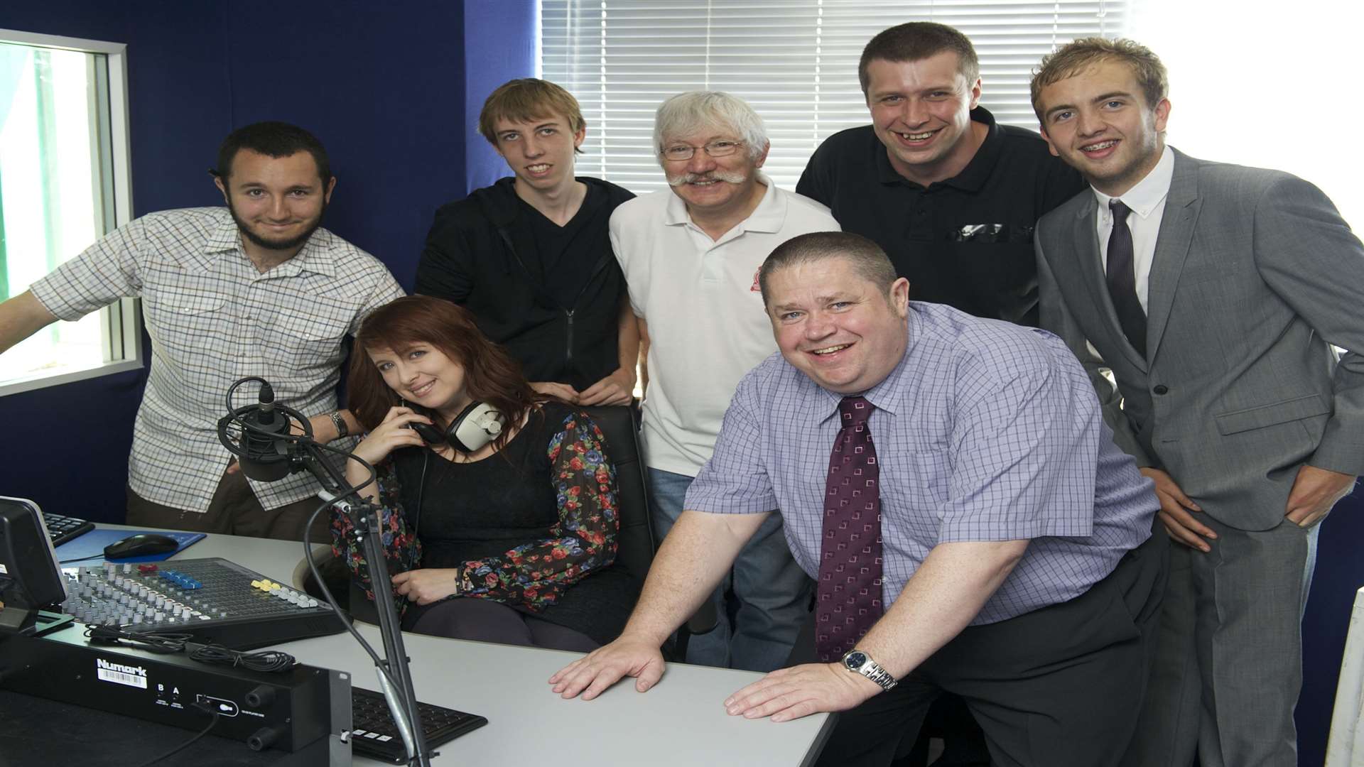 The Sfm team when it launched five years ago. From left, Sam Wood, Becky Thornton, Ryan Upton, Roger Rapson, Peter Flynn, Dan Pope and Oliver Field.