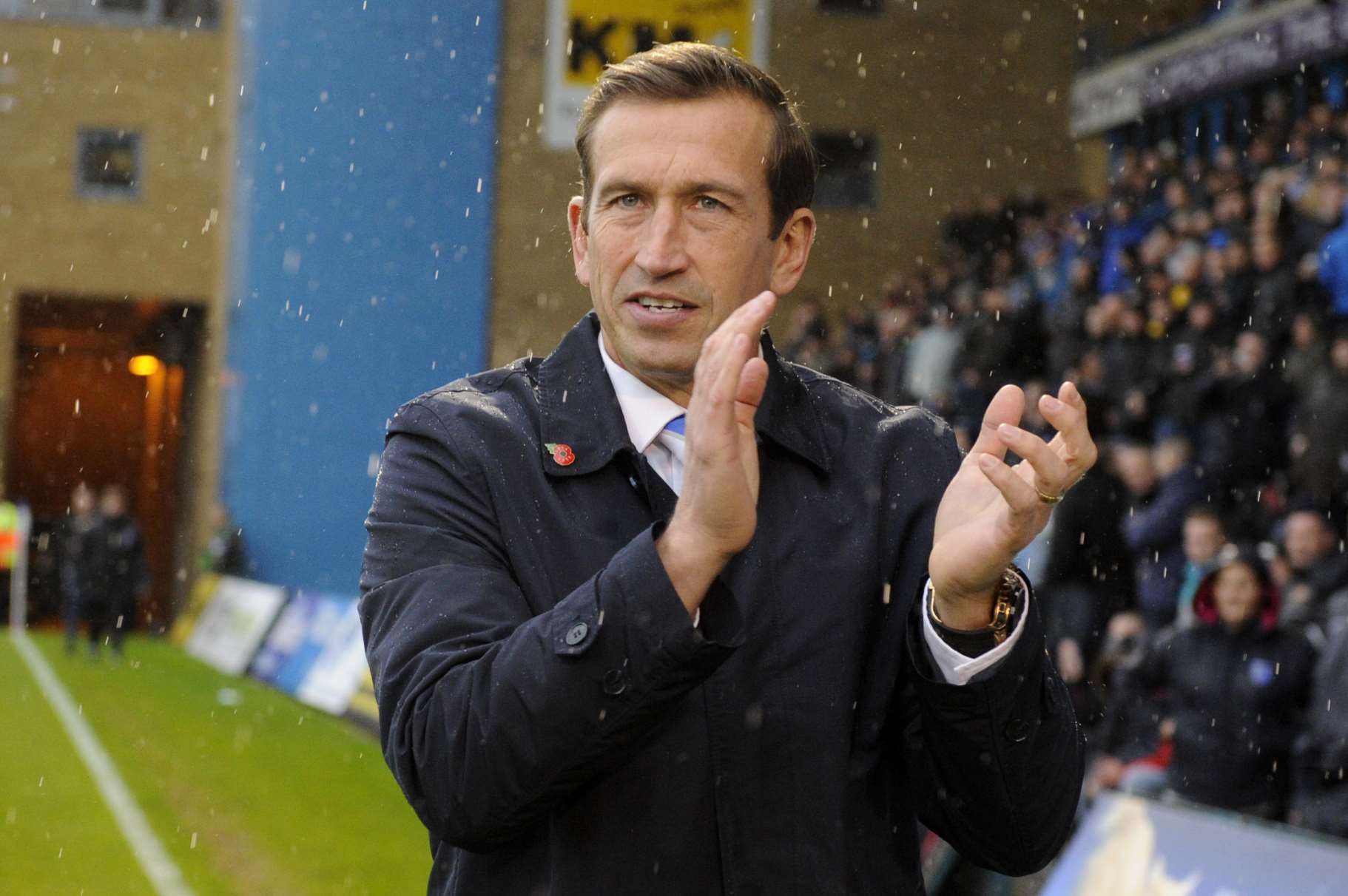 Gillingham manager Justin Edinburgh before his side face Bury, winning 3-1 to go top again Picture: Barry Goodwin