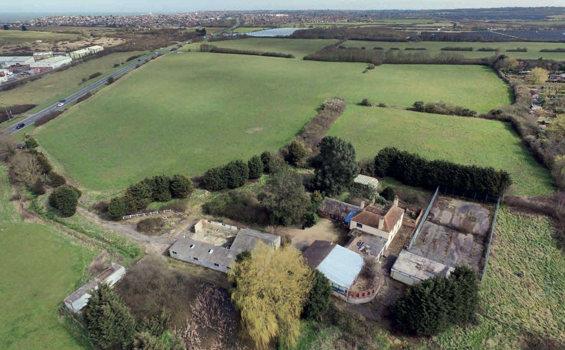 The 65-acre site at Bodkin Farm, Chestfield, could host 300 homes and a new secondary school. Picture: Strutt & Parker