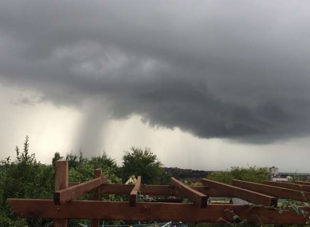 April Austen spotted this possible tornado over her back garden in Herne Bay