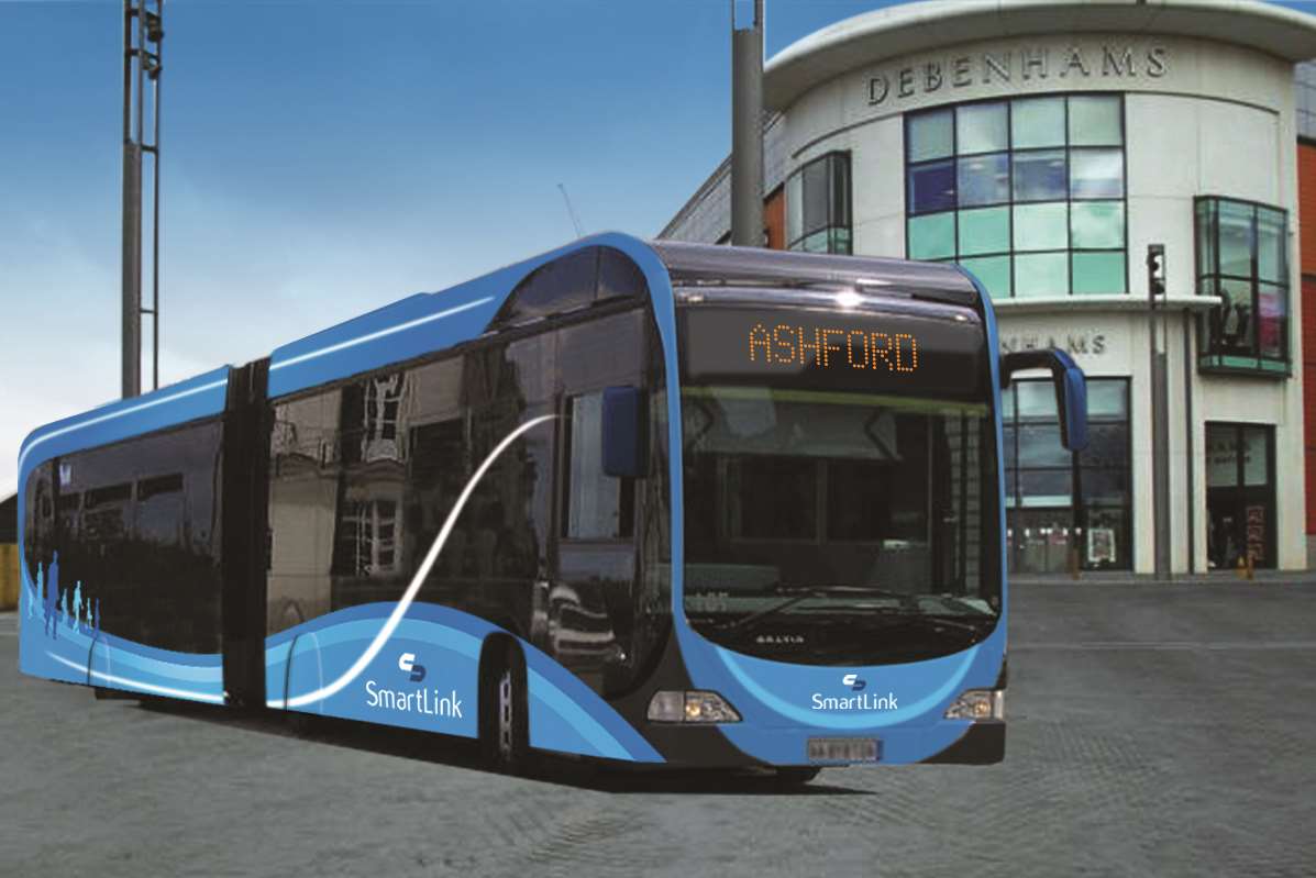 An artist’s impression of a Smartlink bus - part of a £30m park and ride scheme first discussed in 2009