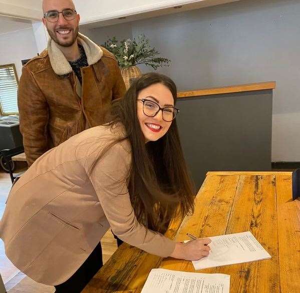 Hannah and Sammy signed the lease for the new home of the company earlier this year