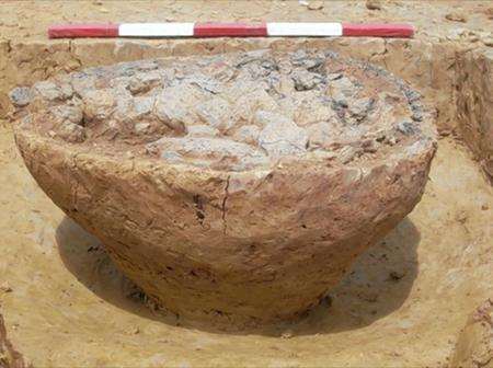 A Bronze Age pottery vessel found at Cheesemans Green, Ashford