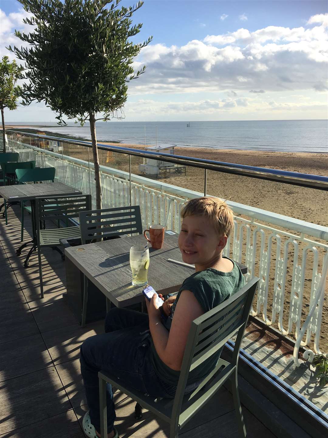 Sammy having a lime and soda in his favourite place Royal Pavilion in Ramsgate