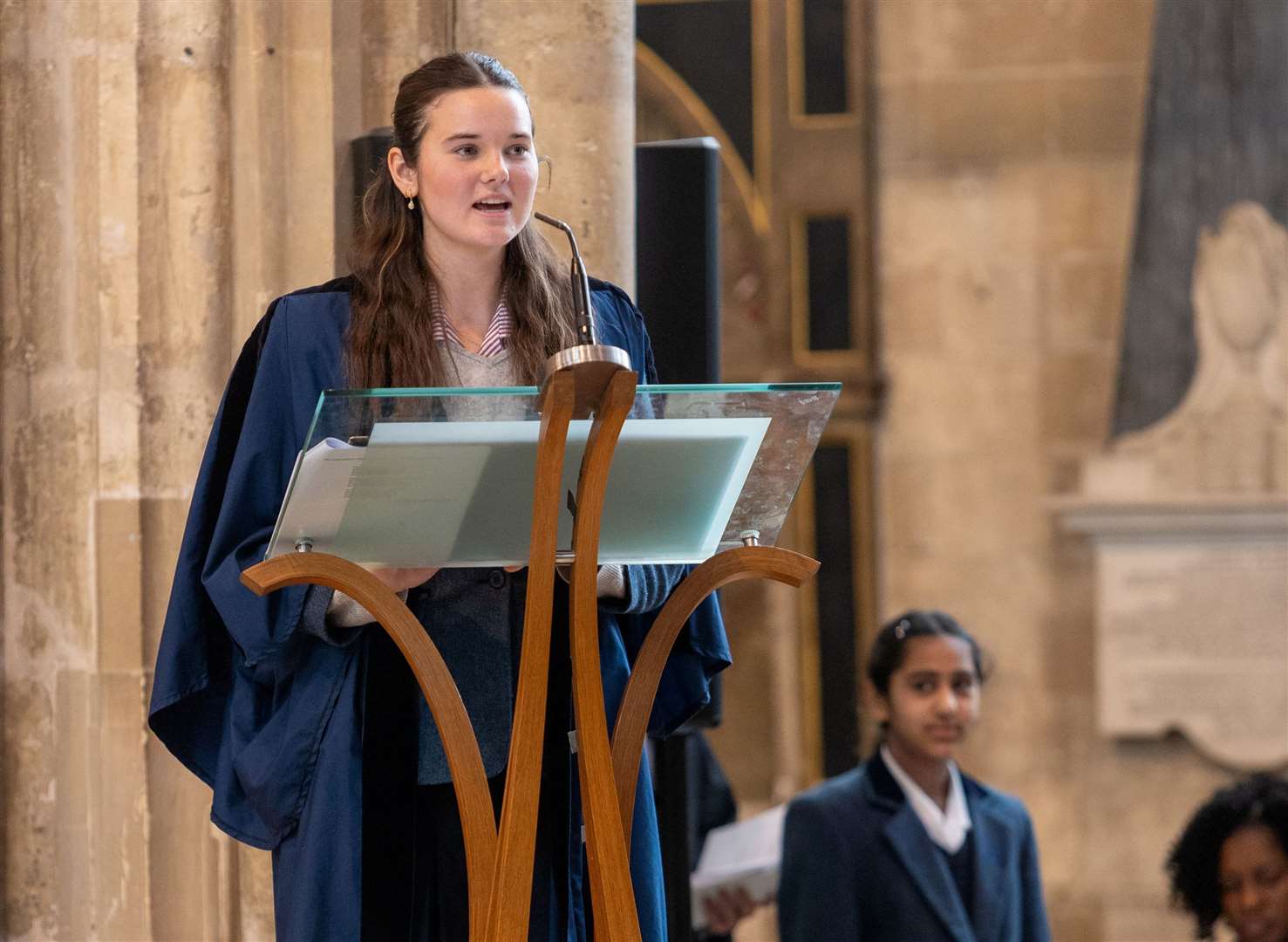 Benenden School's head girl also spoke during the centenary service at Canterbury Cathedral