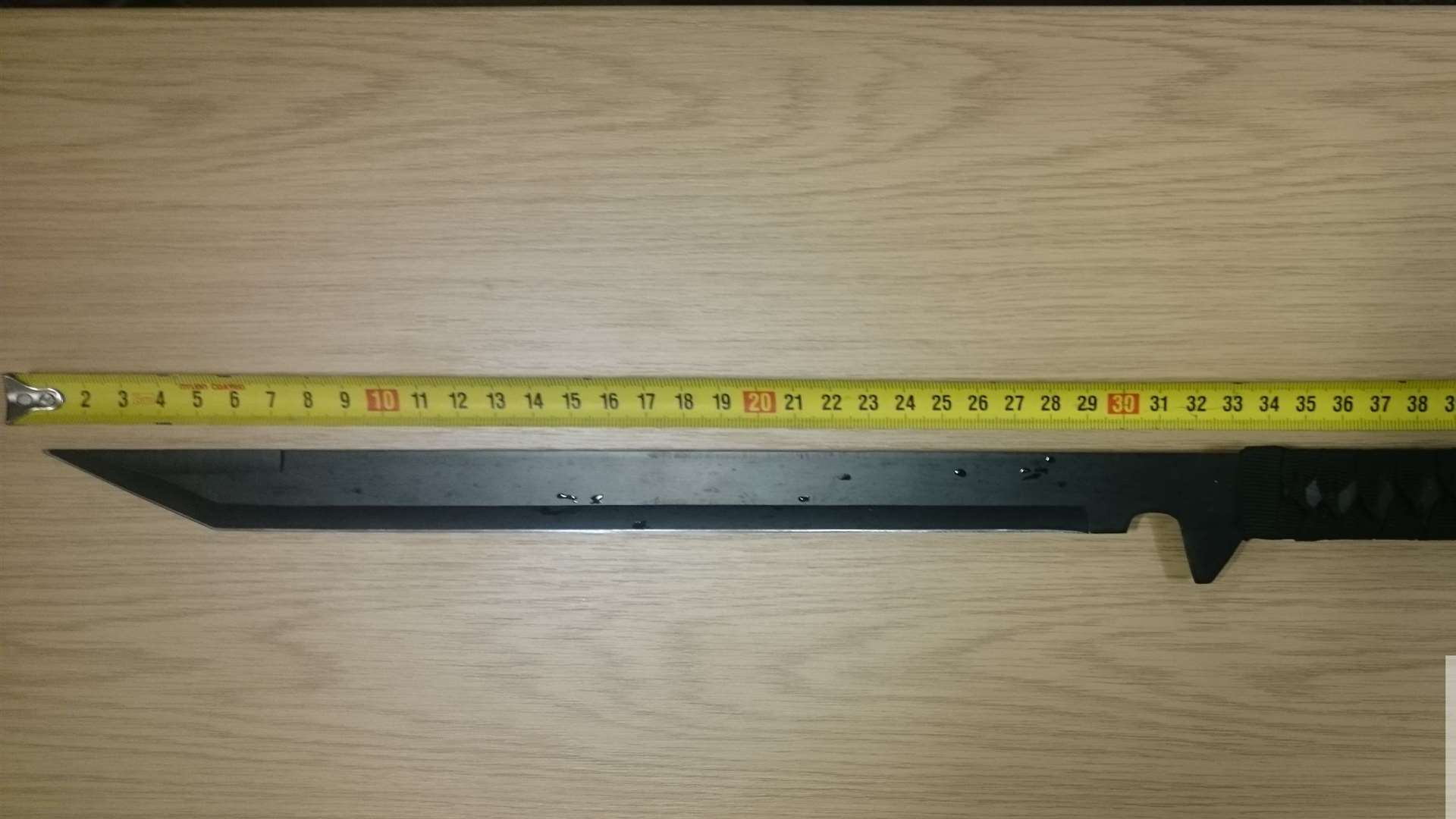 The 18-inch machete which Qadier Ghulam armed himself with.