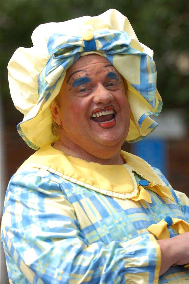 Dave Lee as Dame Trott in Jack and the Beanstalk at Canterbury's Marlowe Theatre
