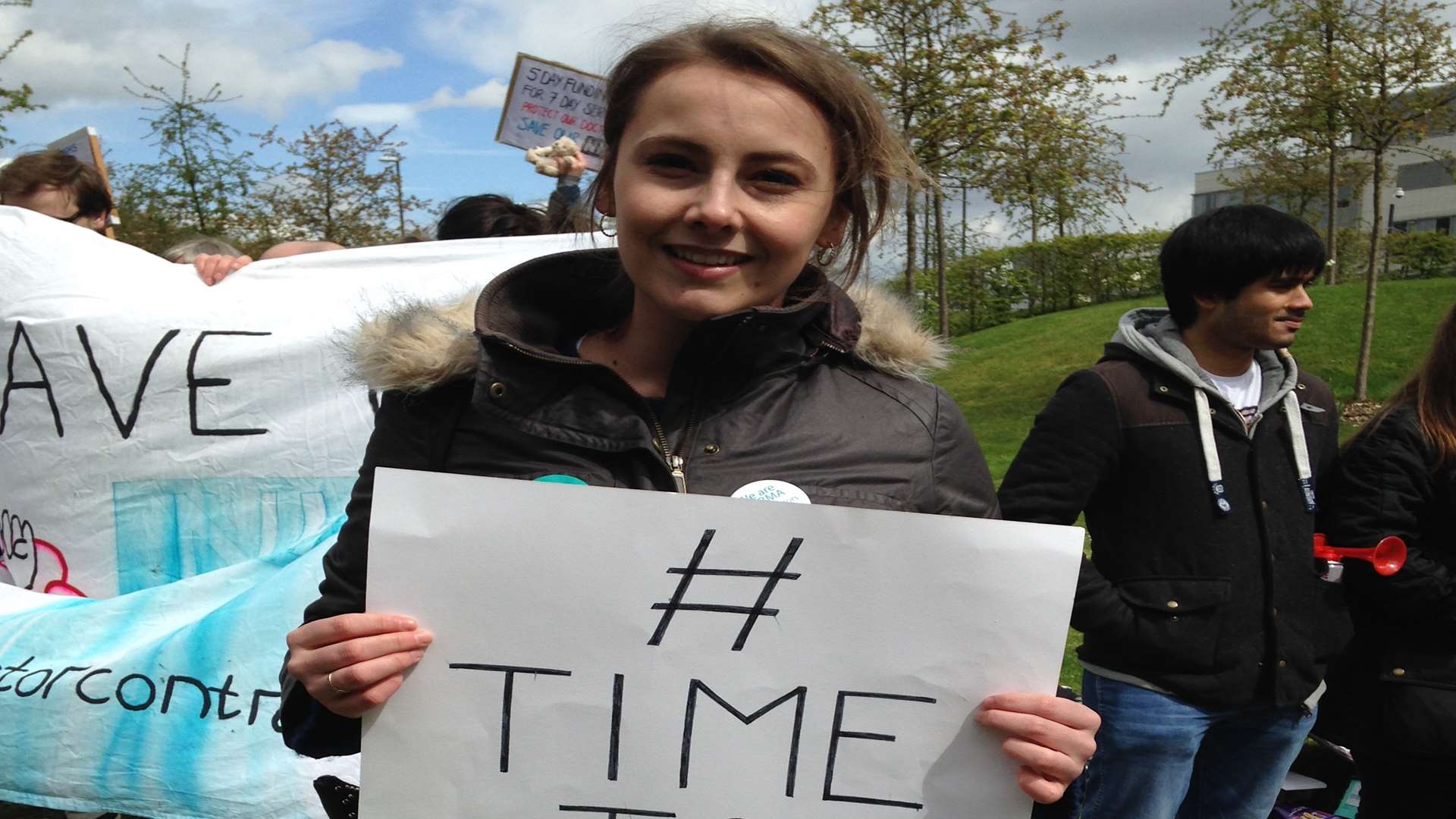 Ella Daniels, 23, striking at Tunbridge Wells Hospital