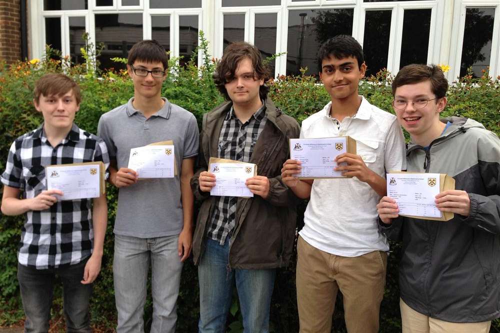 Five of the six Rochester Math School students who will be studying at Oxford or Cambridge