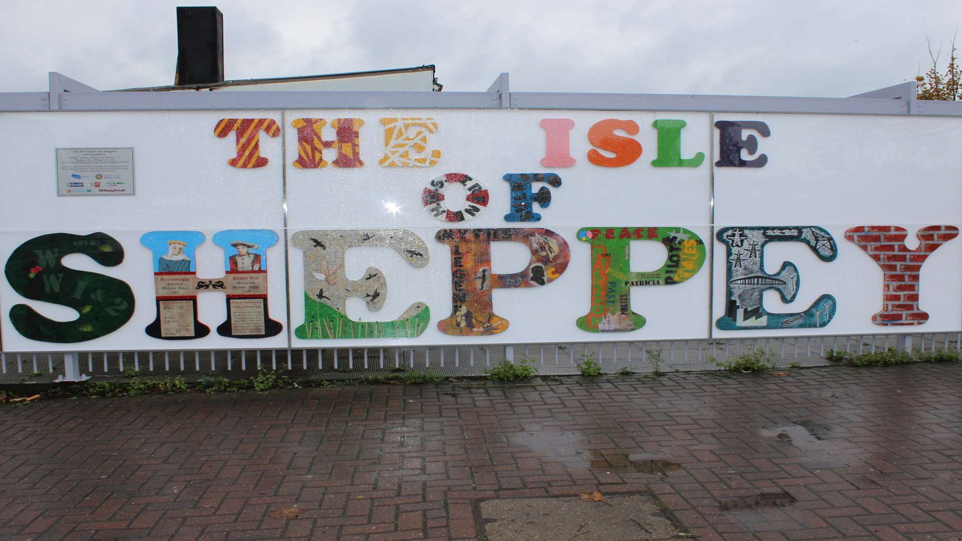 The Isle of Sheppey sign outside Sheerness railway station