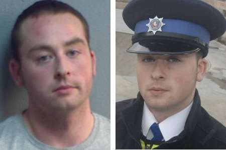 Michael Brock, pictured right as a PCSO, has been jailed for six years after attempted rape