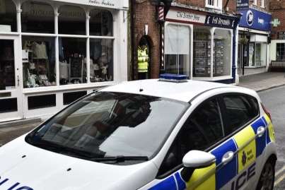 The scene of the stabbing in Hythe High Street