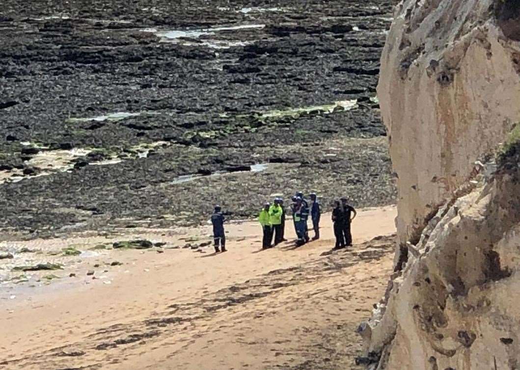 Police on the beach at Botany Bay