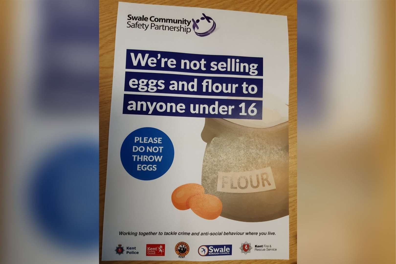 Shops across Swale have been told ahead of Halloween not to sell eggs and flour to under 16s. Picture: Kent Police Swale