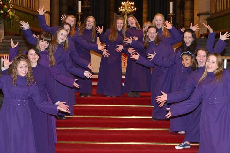 The first girls' choir at Canterbury Cathedral performed at Evensong