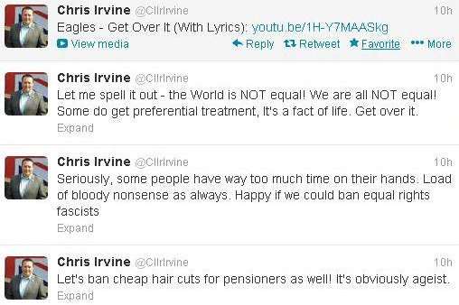 Cllr Chris Irvine's tweets