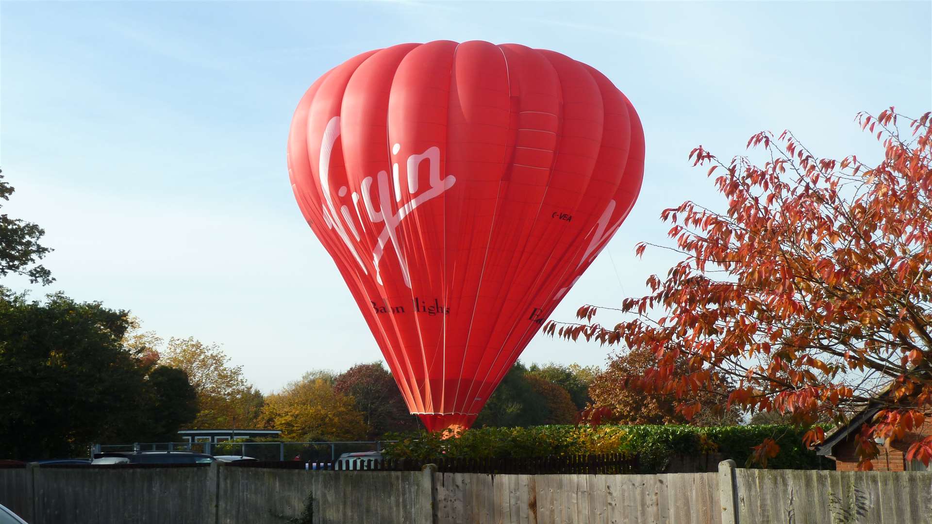 The balloon makes an unexpected landing: picture by Colin Whittle