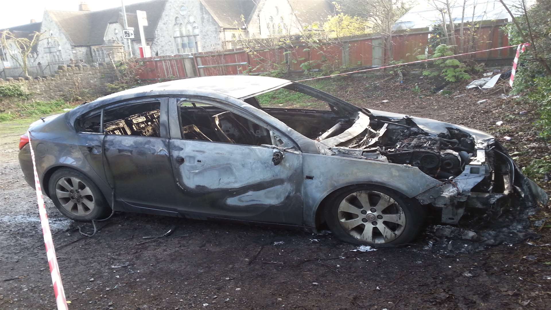 The car was burnt out