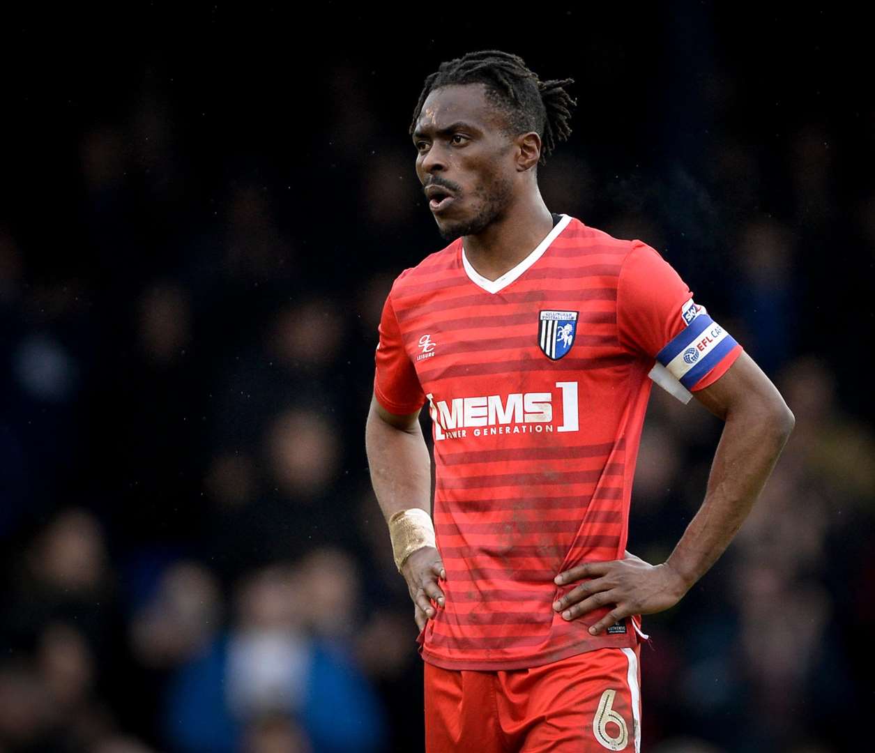 Gillingham's Gabriel Zakuani after defeat against Southend Picture: Ady Kerry