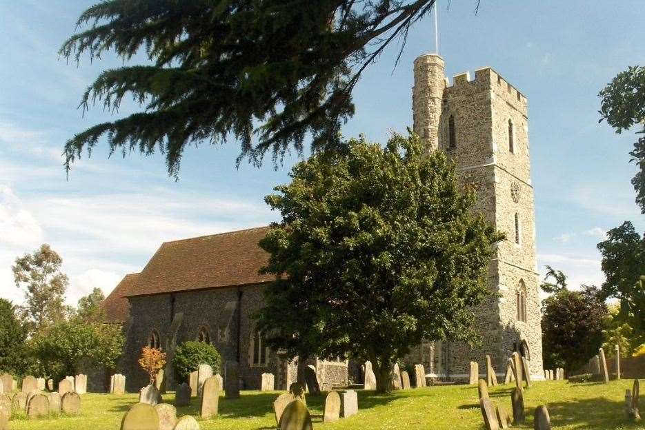 The attack happened in the graveyard at St Nicholas Church, Southfleet. Picture: Google.