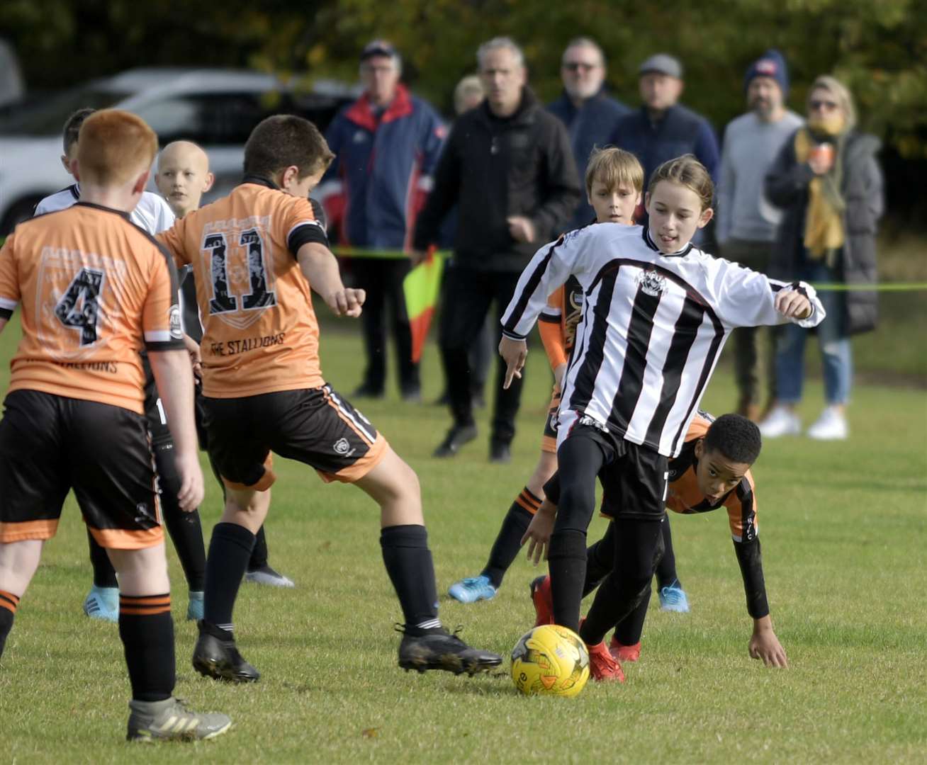 Rochester City under-13s and Milton & Fulston United under-13s go toe-to-toe. Picture: Barry Goodwin (42641116)