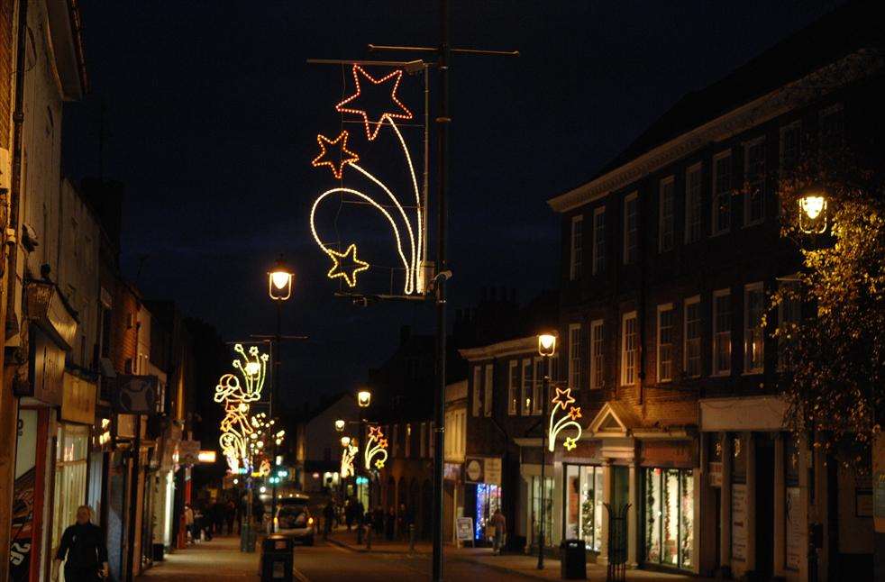 Sittingbourne's Christmas Lights after the switch-on last year