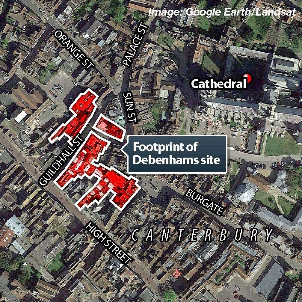 The footprint of the Debenhams site