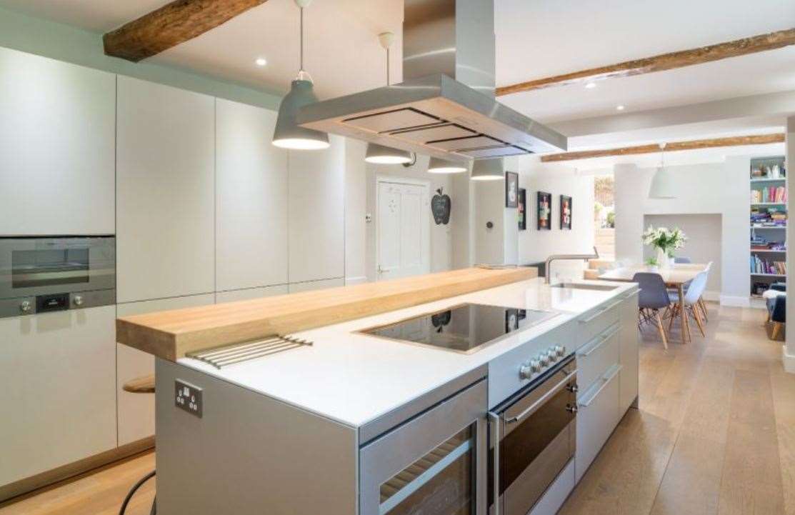 The property in Wickhambreaux, Canterbury, may date back to 1710 but it has a high tech kitchen. Photo: Stutt & Parker
