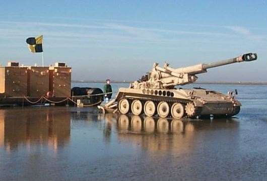 Military vehicles at Shoeburyness weapons testing range