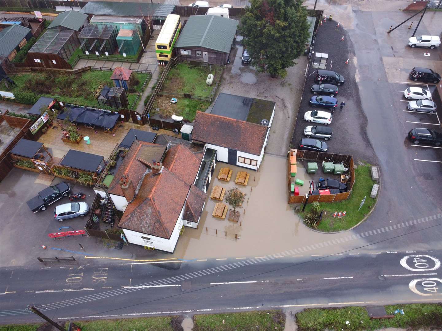 Flooding at the Fenn Bell Inn in January