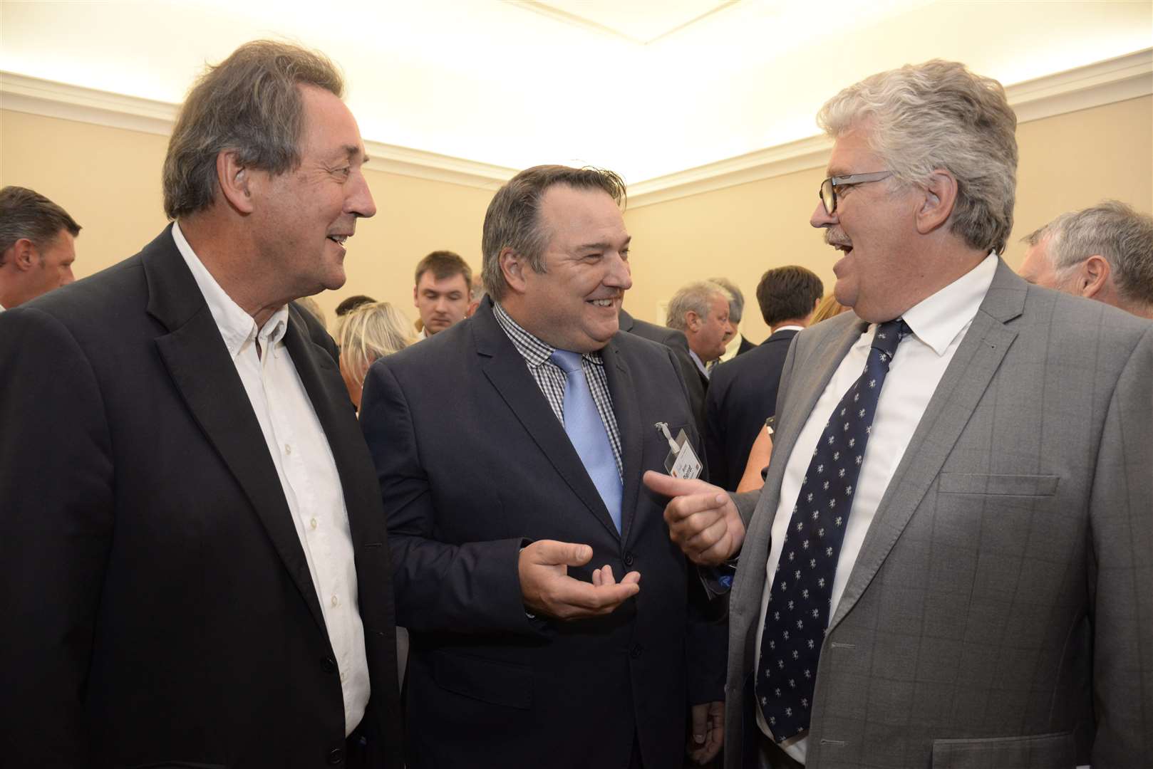 Cllr Mark Dance, right, talks with French delegates at a reception for Kent businesses in Ashford in 2016. Picture: Chris Davey