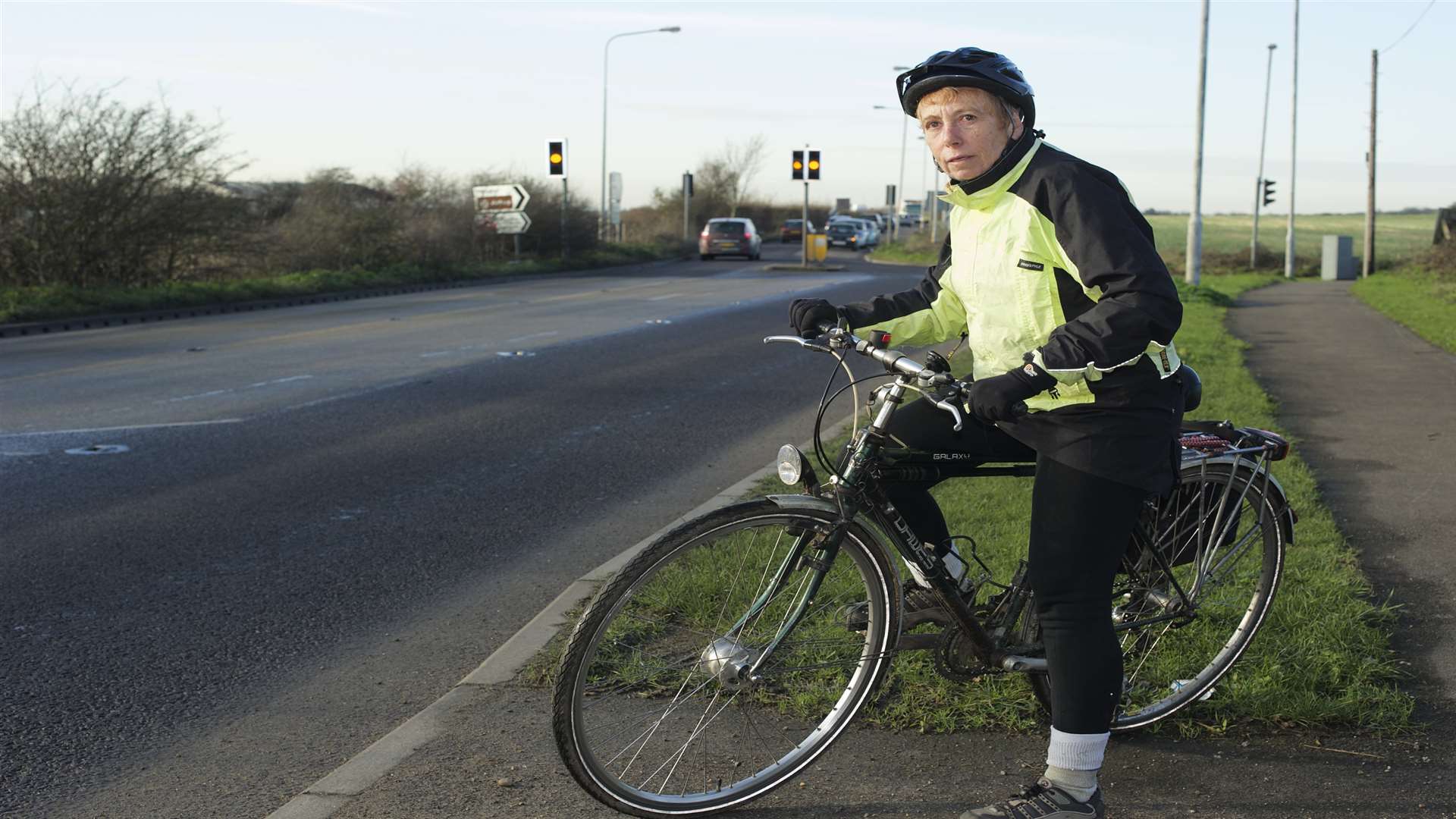 The grandmother's handlebar was clipped by the wing mirror of a car trying to overtake her