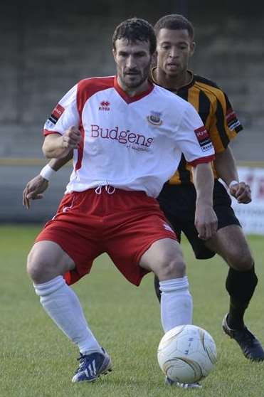 Ashley Baverstock scored twice for Whitstable