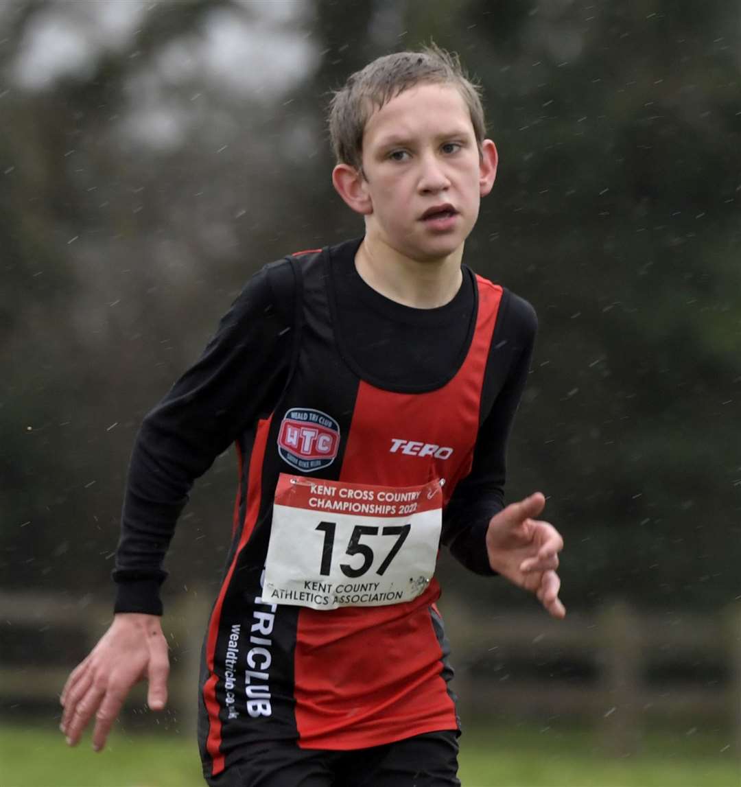 Weald Tri Club's Luke Draper races in the under-13 boys' category. Picture: Barry Goodwin (54151920)