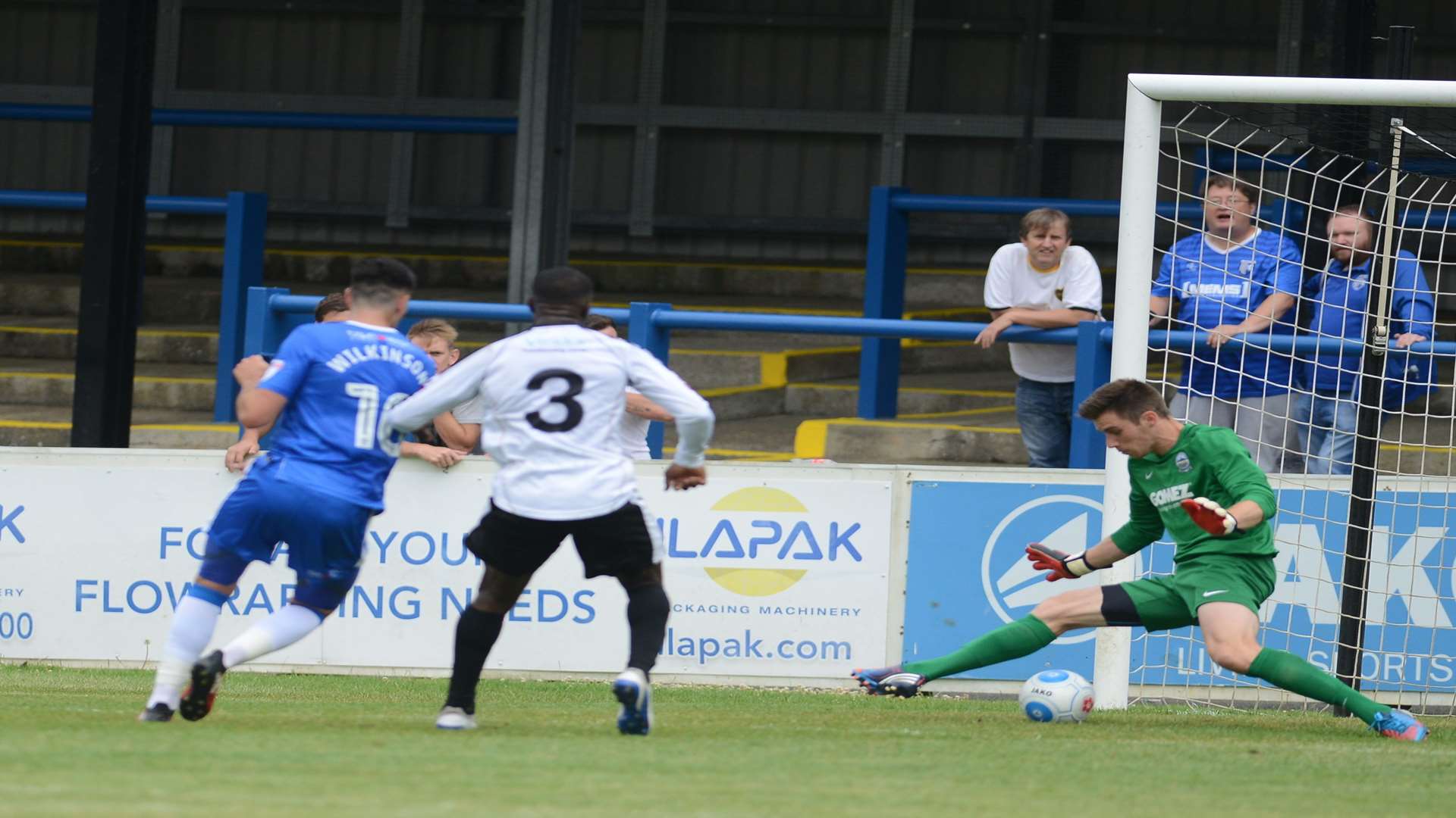 Conor Wilkinson scores for Gillingham Picture: Gary Browne