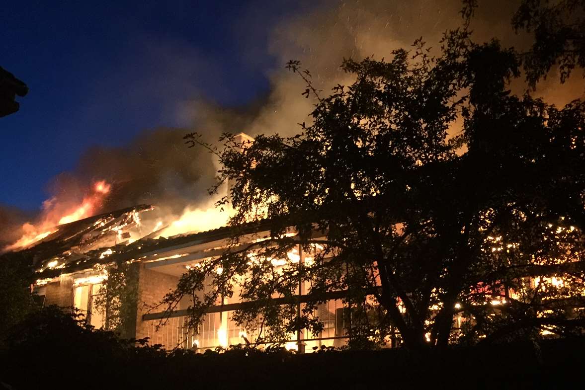 Petham Green, Twydall, old nursing home up in flames. Picture: Rich Portsmouth