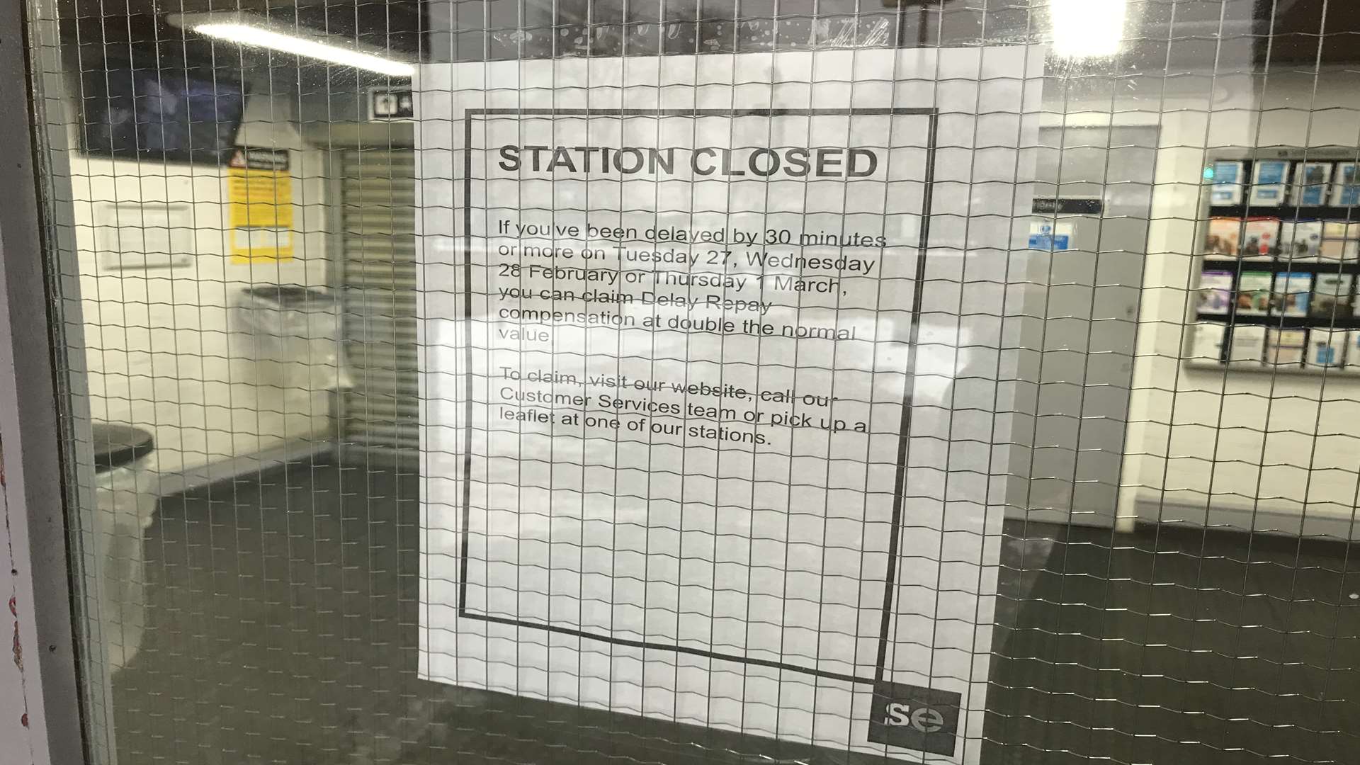 Customers arrived to find the closure posted on the station door.