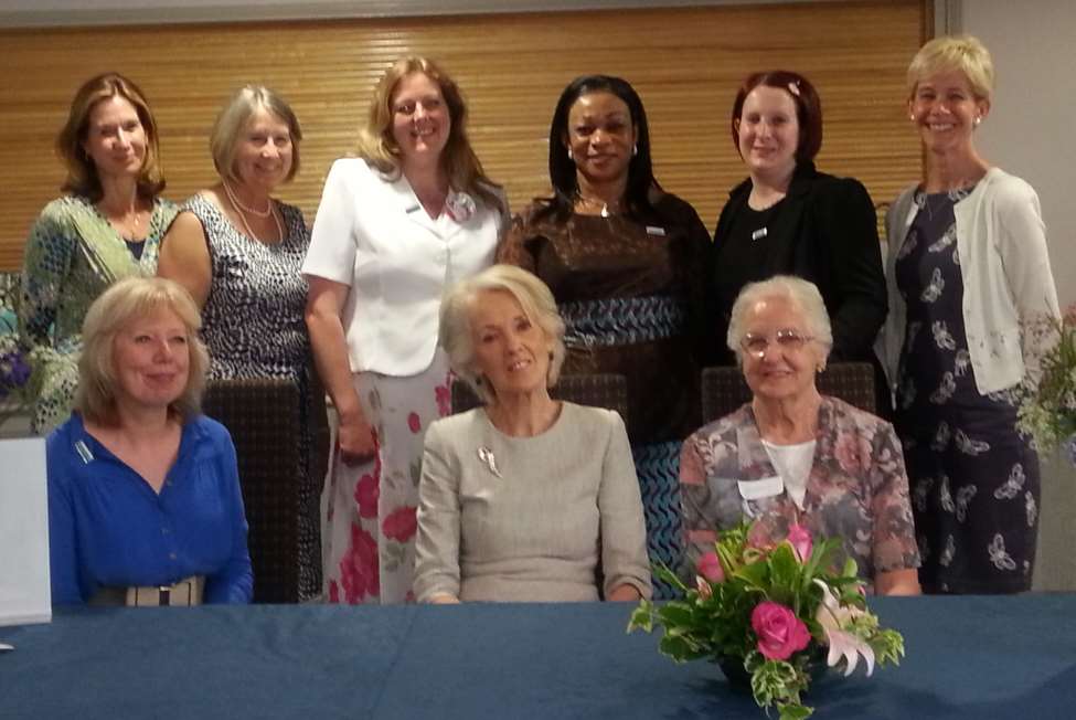 The Women of Kent Luncheon including, front row Admiral Nurse Joan Devenney, novelist Joanna Trollope OBE, centre and carer Heather Fagg