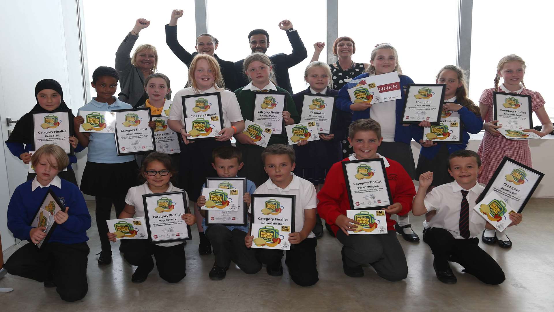 Perfect Packed Lunch Awards 2015 at Turner Contemporary, Margate. All finalists and winners with supporters from 3R's, Telcare and Art Projects For Schools.