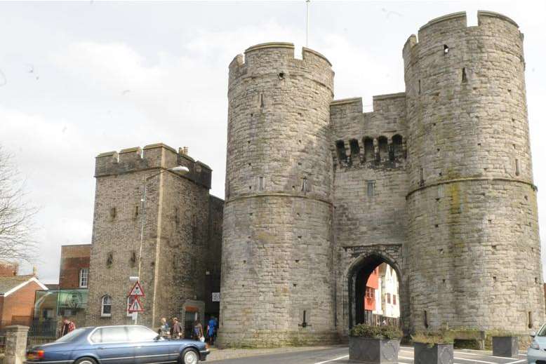 Thugs broke a man's jaw near the Westgate Towers in Canterbury.