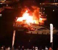 The boat went up in flames in the early hours of the morning