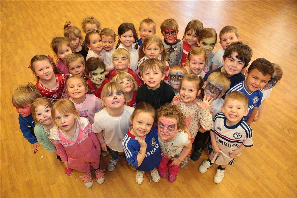 Children at Leybourne pre school get into the Sports Relief spirit