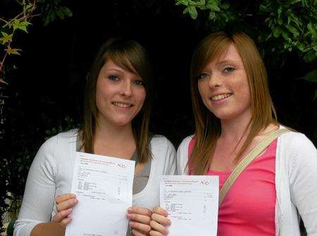 Twins Eilish and Chloe Body from the Archbishop's School, Canterbury pick up their GCSE results.