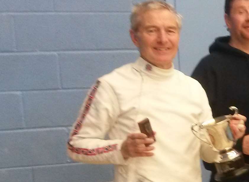 Ralph Johnson with his South East Mens Epee Trophy
