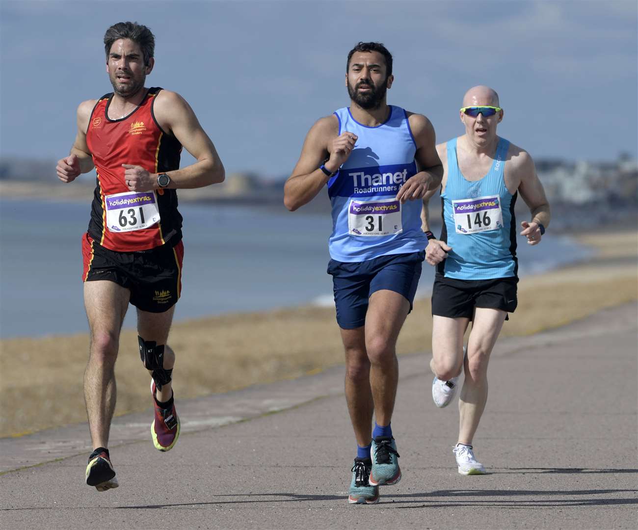 No. 631.Scott Simpson of Sittingbourne Striders, No.31 Jay Bailey of Thanet Roadrunners AC, No.146 Paul Crisp of Ashford & District Road Running Club. Picture: Barry Goodwin (63469099)