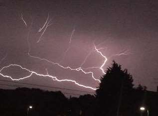Lightning over Sturry Road in Canterbury. Pic: Kyle Lee