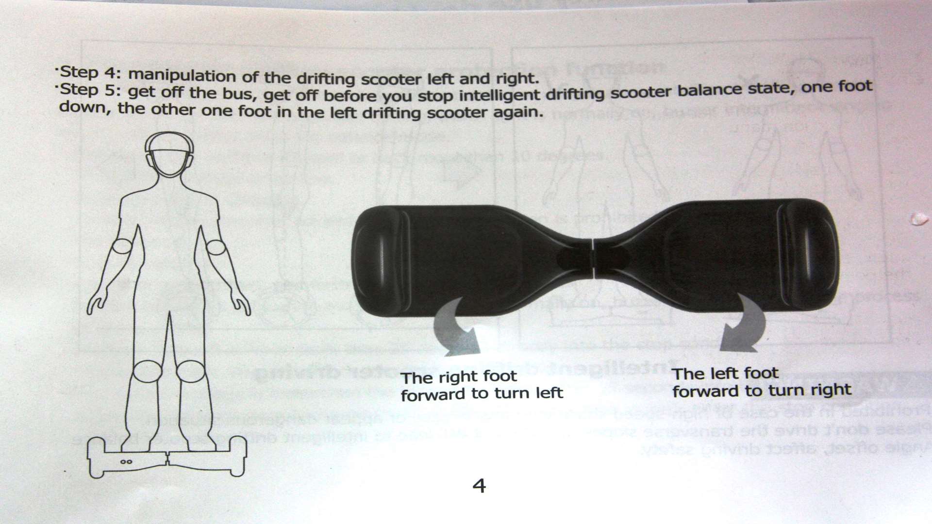 Confusing instructions inside box of hoverboard