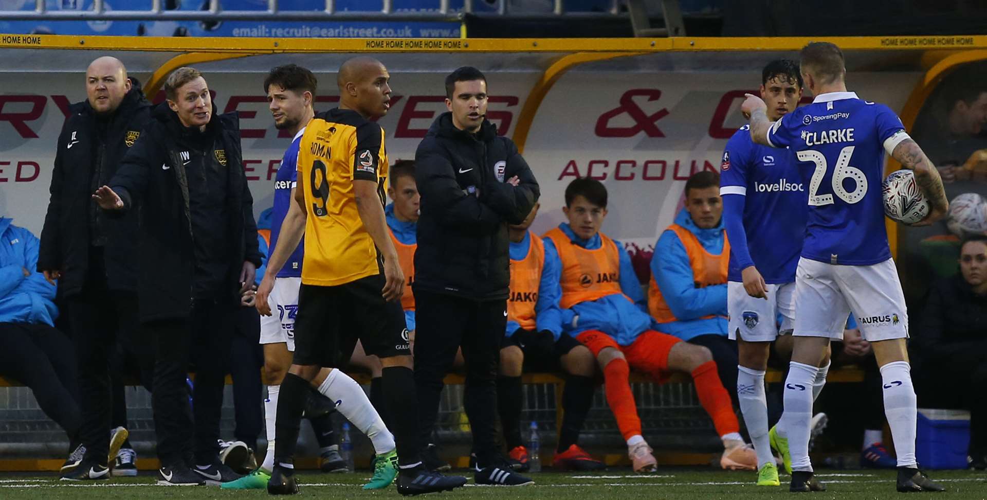 Stones boss Harry Wheeler tries to calm it down on the touchline Picture: Andy Jones