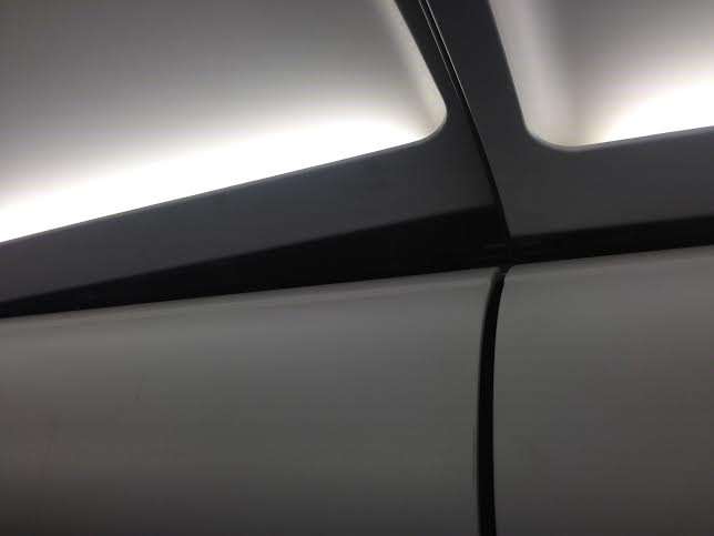 Cabin crew hit the ceiling so hard when the plan dropped it was damaged. Picture: David Westbrooke